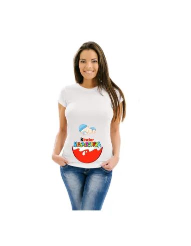 Koszulka ciążowa nadruk kinder niespodzianka