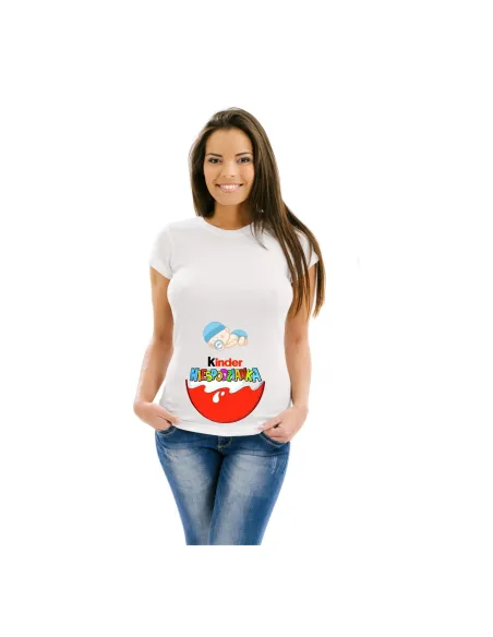 Koszulka ciążowa nadruk kinder niespodzianka