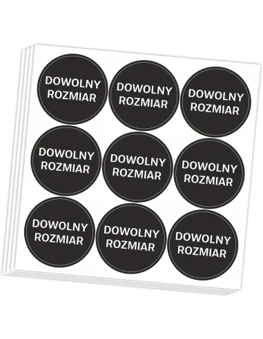 Naklejki z twoim LOGO ETYKIETY WLEPKI OKRĄGŁE NADRUK REKLAMOWE 5x5 160 szt