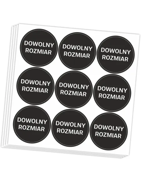 Naklejki z twoim LOGO ETYKIETY WLEPKI OKRĄGŁE NADRUK REKLAMOWE 5x5 160 szt