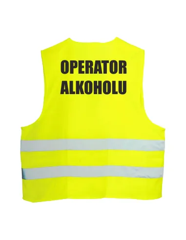 Kamizelka odblaskowa z nadrukiem tył OPERATOR ALKOHOLU 1 szt