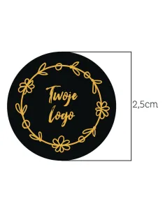 Naklejki LOGO ETYKIETY REKLAMOWE twój nadruk grafika tekst 2,5 cm 1750 szt