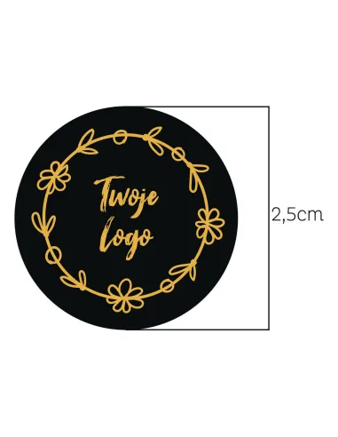 Naklejki LOGO ETYKIETY REKLAMOWE twój nadruk grafika tekst 2,5 cm 1750 szt