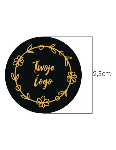 Naklejki LOGO ETYKIETY REKLAMOWE twój nadruk grafika tekst 2,5 cm 1750 szt