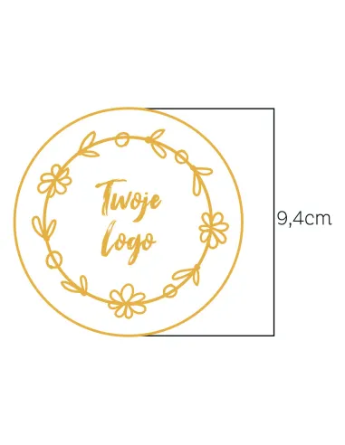 Naklejki LOGO ETYKIETY REKLAMOWE twój nadruk grafika tekst 9,4cm 125 szt