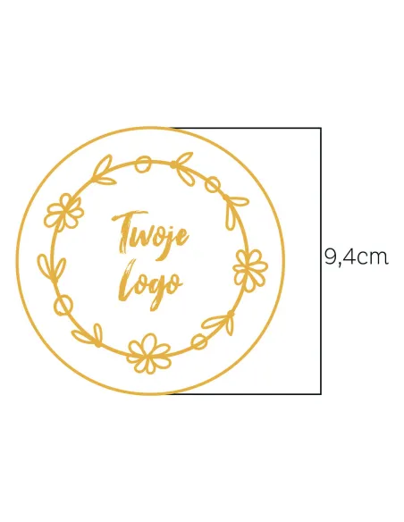 Naklejki LOGO ETYKIETY REKLAMOWE twój nadruk grafika tekst 9,4cm 125 szt