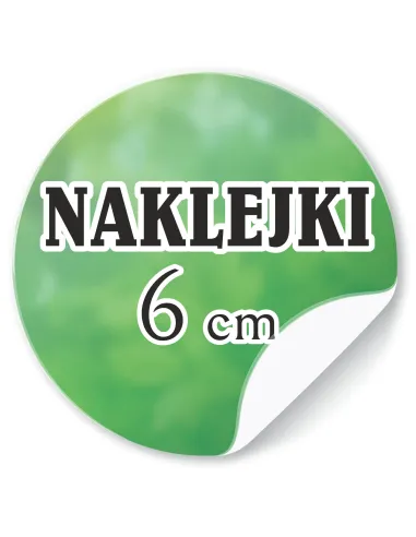 Naklejki z LOGO ETYKIETY REKLAMOWE twój nadruk grafika tekst 6 cm 250 szt