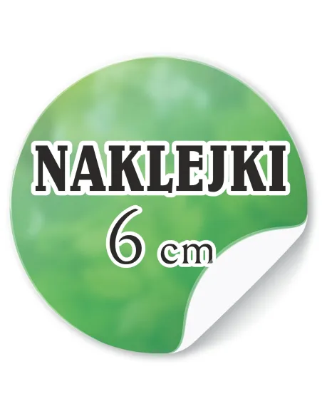 Naklejki z LOGO ETYKIETY REKLAMOWE twój nadruk grafika tekst 6 cm 250 szt