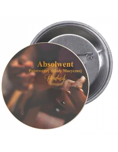 Przypinki buttony ABSOLWENT SZKOŁY MUZYCZNEJ  znaczki badziki z grafiką