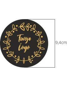 Naklejki LOGO ETYKIETY REKLAMOWE twój nadruk grafika tekst 9,4cm 250 szt
