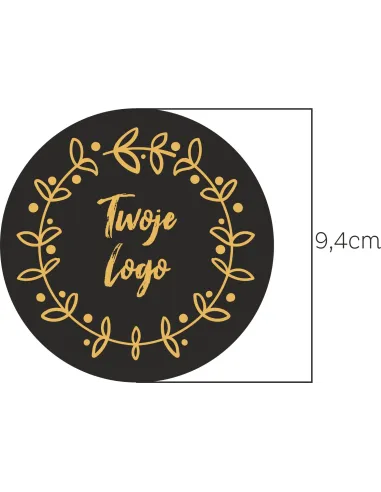 Naklejki LOGO ETYKIETY REKLAMOWE twój nadruk grafika tekst 9,4cm 250 szt