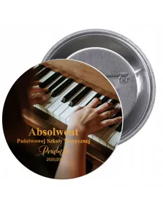 Przypinki buttony ABSOLWENT SZKOŁY MUZYCZNEJ  znaczki badziki z grafiką