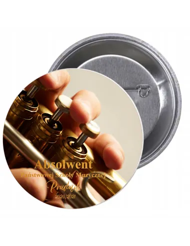 Przypinki buttony ABSOLWENT SZKOŁY MUZYCZNEJ  znaczki badziki z grafiką