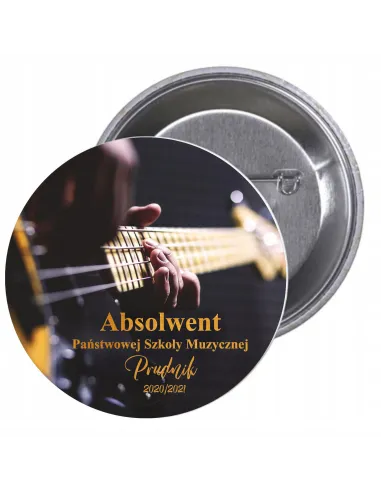 Przypinki buttony ABSOLWENT SZKOŁY MUZYCZNEJ  znaczki badziki z grafiką