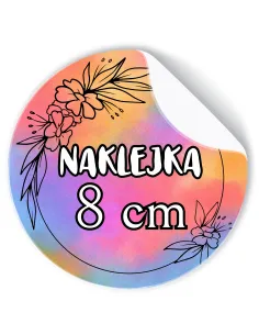 Naklejki ETYKIETY REKLAMOWE twoje LOGO dowolny nadruk 8 cm 100 sztuk