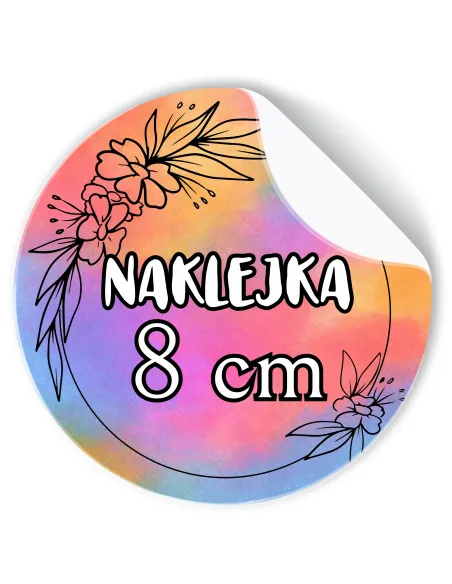 Naklejki ETYKIETY REKLAMOWE twoje LOGO dowolny nadruk 8 cm 100 sztuk