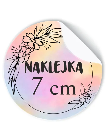 Naklejki ETYKIETY REKLAMOWE twoje LOGO dowolny nadruk 7 cm 100 sztuk