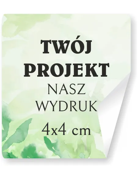 Naklejki ETYKIETY REKLAMOWE twoje LOGO dowolny nadruk 4 x 4 cm 280 sztuk