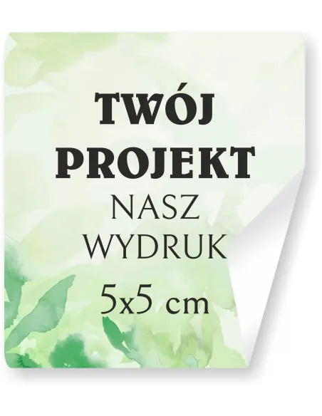 Naklejki ETYKIETY REKLAMOWE twoje LOGO dowolny nadruk 5 x 5 cm 160 szt.