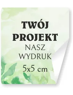 Naklejki ETYKIETY REKLAMOWE twoje LOGO dowolny nadruk 4,5 x 4,5 cm 192 szt.