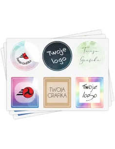 Naklejki z LOGO firmowe ETYKIETY REKLAMOWE z twoim dowolnym nadrukiem