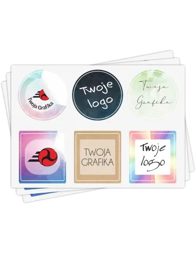 Naklejki z LOGO firmowe ETYKIETY REKLAMOWE z twoim dowolnym nadrukiem