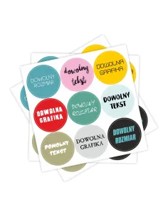 Naklejki z LOGO firmowe ETYKIETY REKLAMOWE z twoim dowolnym nadrukiem 5x5 cm 160 szt.