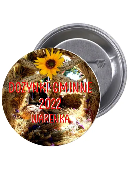 Przypinki buttony DOŻYNKI GMINNE  znaczki badziki z grafiką