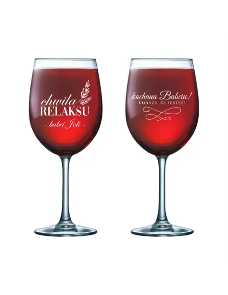 Kieliszek do wina grawer PREZENT na Dzień Babci