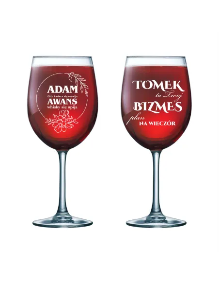 Kieliszek do wina grawer PREZENT dla pracownika