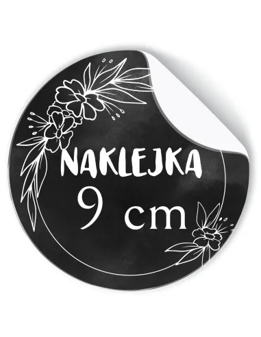 Naklejki ETYKIETY REKLAMOWE twoje LOGO cięte po obrysie 9 cm 100 sztuk