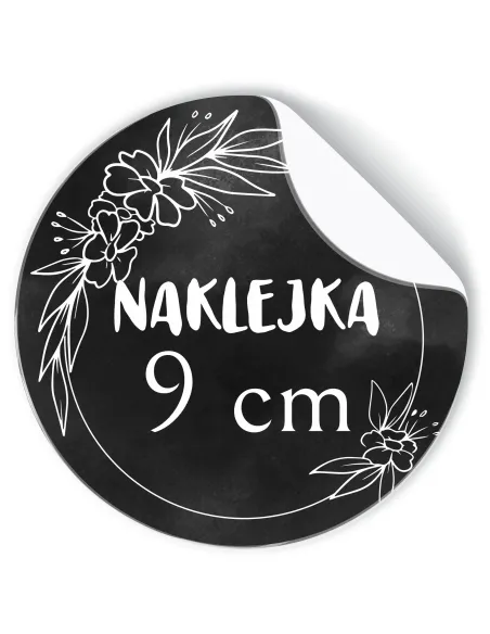 Naklejki ETYKIETY REKLAMOWE twoje LOGO cięte po obrysie 9 cm 100 sztuk