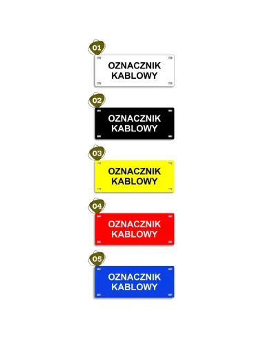 Oznaczniki kablowe tabliczki energetyczne na kable złącza kablowe Z GRAWEREM