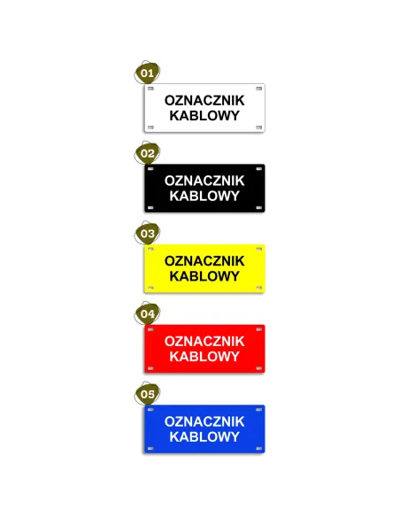 Oznaczniki kablowe tabliczki energetyczne na kable złącza kablowe Z GRAWEREM