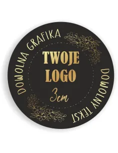 Naklejki ETYKIETY REKLAMOWE + twoje LOGO dowolny nadruk 200 sztuk 3 cm