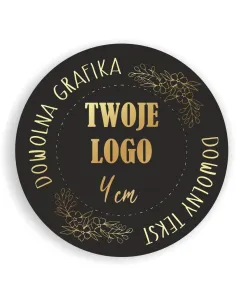 Naklejki ETYKIETY REKLAMOWE + twoje LOGO dowolny nadruk 250 sztuk 4 cm