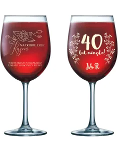 Kieliszek do wina grawer PREZENT na rocznicę ślubu