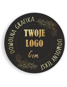 Naklejki ETYKIETY REKLAMOWE dowolny nadruk grafika tekst LOGO 6 cm 250 szt.