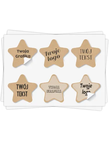 Naklejki ETYKIETY REKLAMOWE dowolny nadruk kształt z twoim LOGO