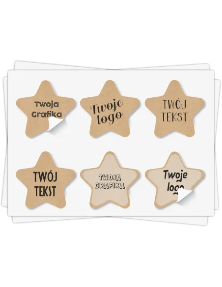 Naklejki ETYKIETY REKLAMOWE dowolny nadruk kształt z twoim LOGO
