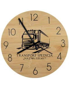 Bambusowy ZEGAR ścienny nadruk UV do biura DLA FIRM RÓŻNE ZAWODY