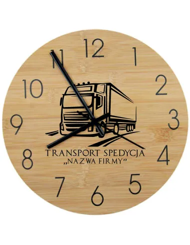 Bambusowy ZEGAR ścienny nadruk UV do biura DLA FIRM RÓŻNE ZAWODY
