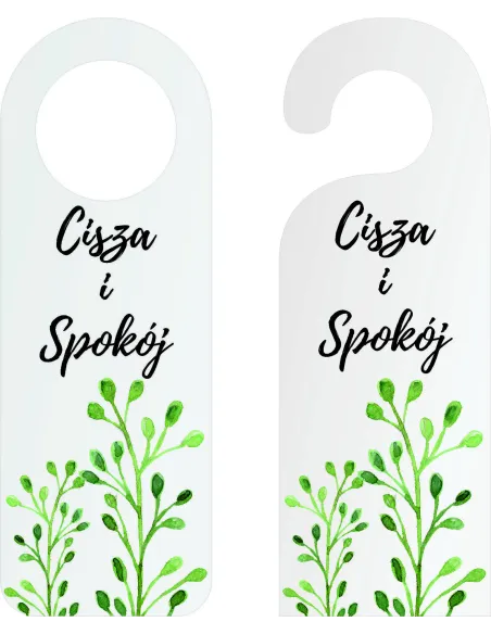 ZAWIESZKA NA DRZWI klamkę hotelowa ZACHOWAJ CISZĘ przeźroczysta plexi z nadrukiem