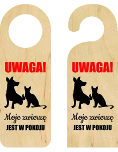 ZAWIESZKA NA DRZWI klamkę hotelowa REZERWACJA drewniana TWÓJ NADRUK NAPIS