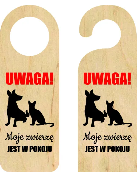 ZAWIESZKA NA DRZWI klamkę hotelowa REZERWACJA drewniana TWÓJ NADRUK NAPIS