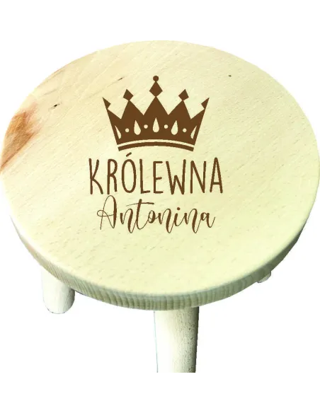 TABORECIK krzesełko DREWNIANE DLA DZIECKA z grawerem z imieniem PREZENT
