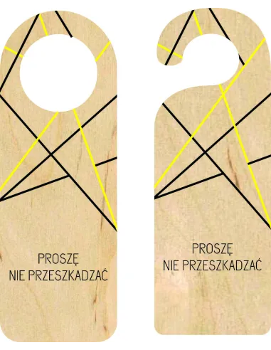 ZAWIESZKA NA DRZWI klamkę hotelowa REZERWACJA drewniana TWÓJ NADRUK NAPIS