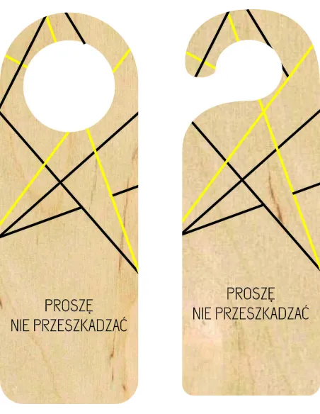 ZAWIESZKA NA DRZWI klamkę hotelowa REZERWACJA drewniana TWÓJ NADRUK NAPIS