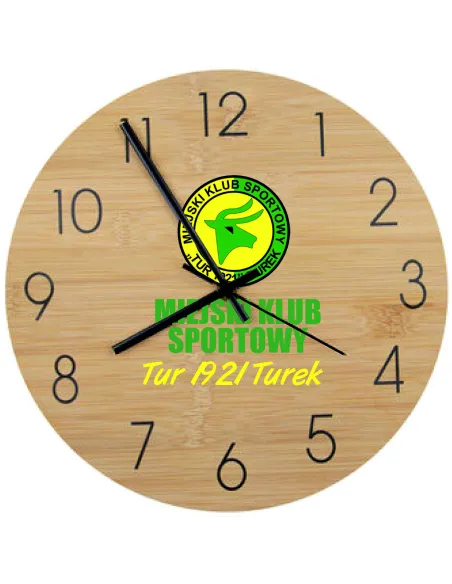 Bambusowy ZEGAR ścienny nadruk UV DLA INSTYTUCJI