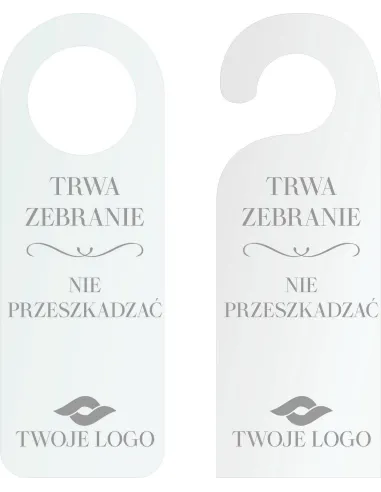 ZAWIESZKA NA DRZWI klamkę hotelowa TWÓJ TEKST LOGO GRAWER na plexi